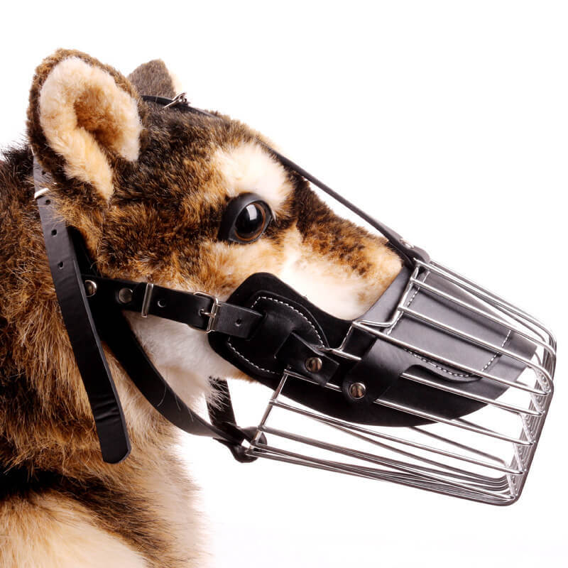 Stainless steel dog muzzle for dogs, anti-bite and anti-barking muzzle for large dogs