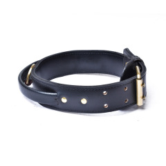 Cowhide dog collar, suitable for medium and large dogs, such as Golden Retriever, German Shepherd, Dogo Argentino