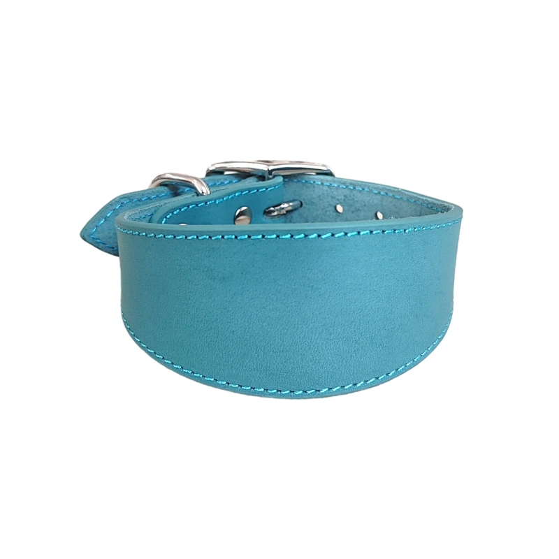 High quality multiple colors extra wide tapered leather greyhound collar