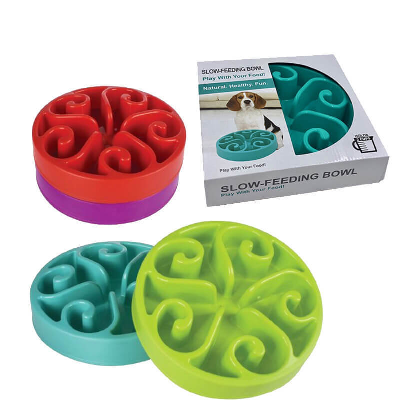 Dog slow eating bowl, anti-choking pet food bowl, anti-slip bottom bowl