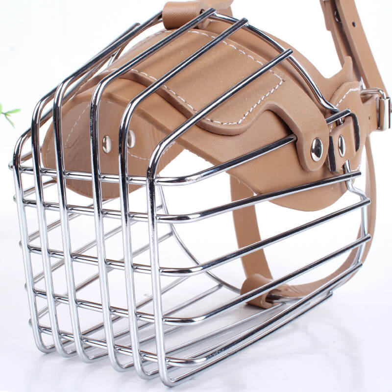 Stainless steel dog muzzle for dogs, anti-bite and anti-barking muzzle for large dogs