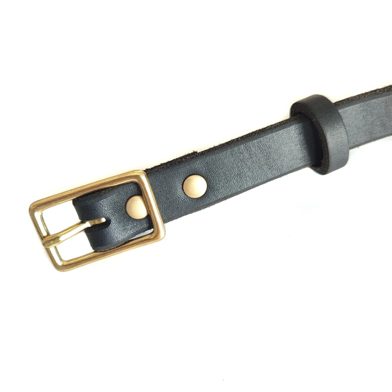 Private Label Wholesale Custom Brass Luxury Blank Black Premium Leather Pet Dog Collar For Medium Large Dogs