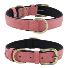 Wear-resistant leather dog collar Neoprene dog collar