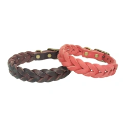 wholesale leather dog collars Factory Newest Stocked genuine leather dog collar