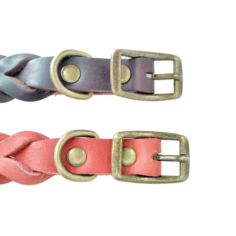 wholesale leather dog collars Factory Newest Stocked genuine leather dog collar