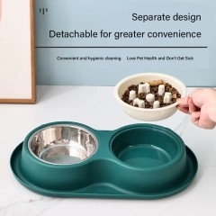TTT Hot Sale Stainless Steel Large Capacity Anti Choking Cat Feeder Dog Basin Anti Skid Double Pet Food Bowl for Dog Cat