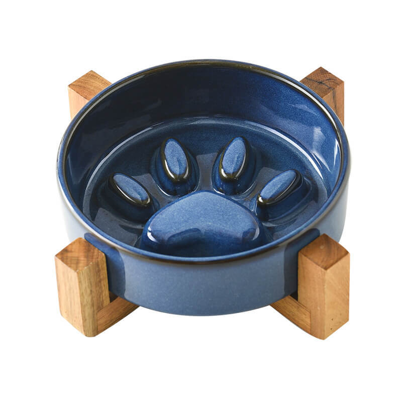 Ceramic cat bowl dog bowl, dog puppy slow feeding bowl