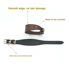 Real Leather Dog Colloar,High quality multiple colors extra wide tapered leather greyhound collar
