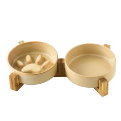 Ceramic cat bowl dog bowl, dog puppy slow feeding bowl