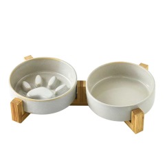 Ceramic cat bowl dog bowl, dog puppy slow feeding bowl