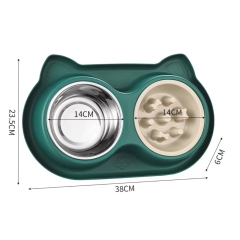 Dog bowls, cat bowls, slow eating non-slip stainless steel bowls
