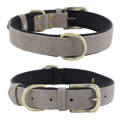 Wear-resistant leather dog collar Neoprene dog collar