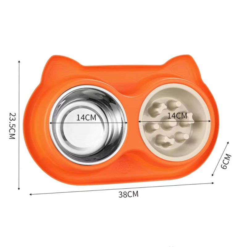 Dog bowls, cat bowls, slow eating non-slip stainless steel bowls