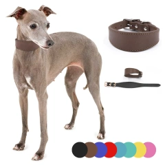 High quality multiple colors extra wide tapered leather greyhound collar