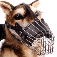 Stainless steel dog muzzle for dogs, anti-bite and anti-barking muzzle for large dogs