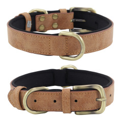 Wear-resistant leather dog collar Neoprene dog collar