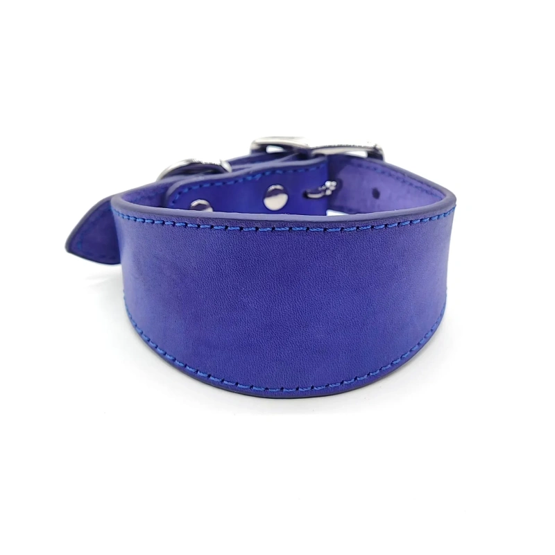 High quality multiple colors extra wide tapered leather greyhound collar