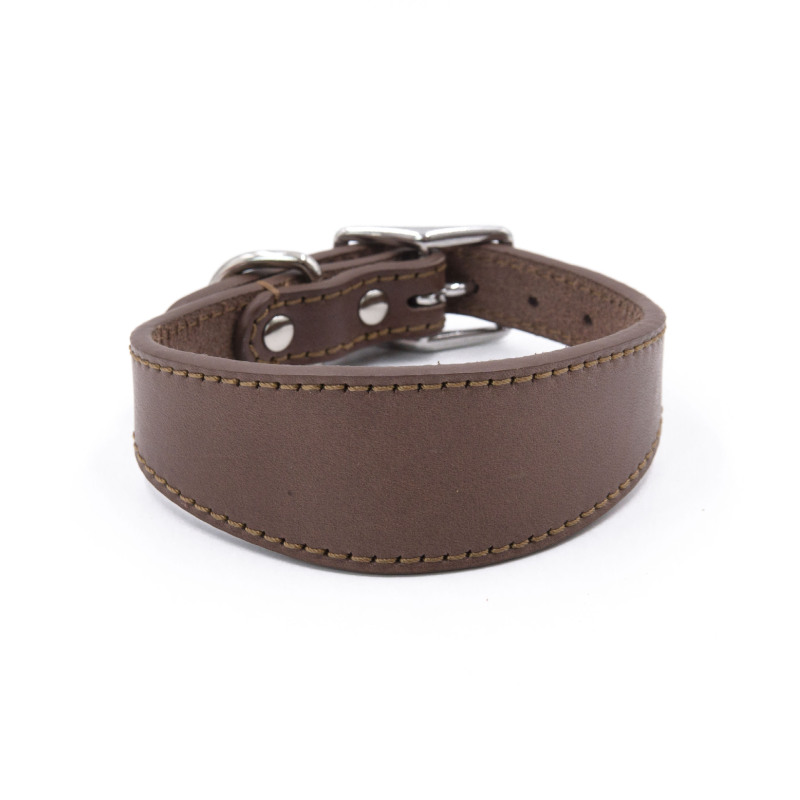 Real Leather Dog Colloar,High quality multiple colors extra wide tapered leather greyhound collar