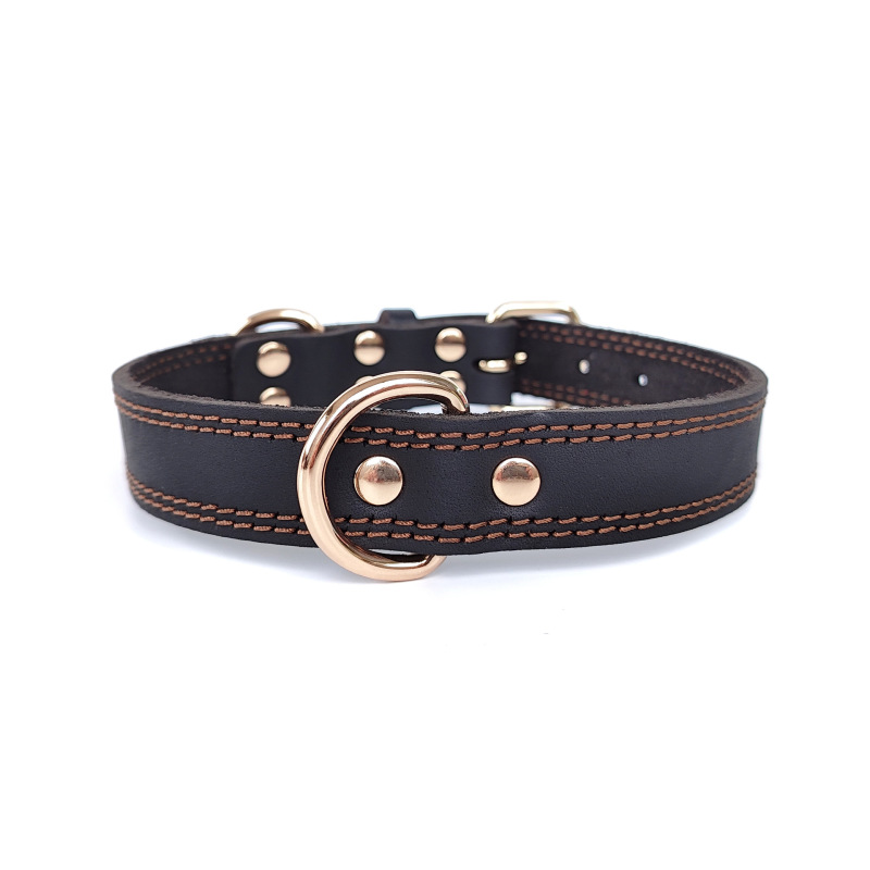 Real Leather Heavy Duty Dog Collar For Small Medium Large Dogs