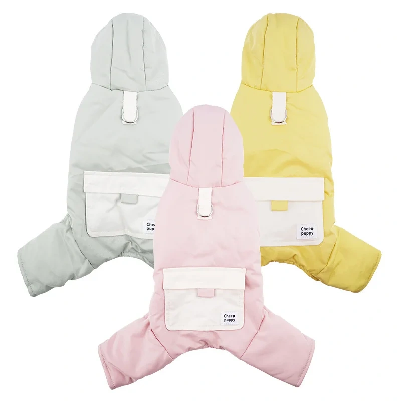 Wholesale Customization Pet Clothes Fashion Classic Dog Jacket Windproof Warm Winter Pets Coat Hooded Jumpsuit Jackets