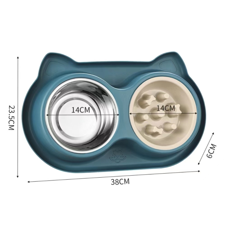 Dog bowls, cat bowls, slow eating non-slip stainless steel bowls