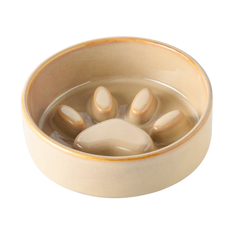 Ceramic cat bowl dog bowl, dog puppy slow feeding bowl