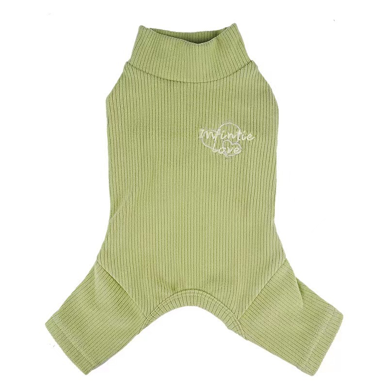 High Quality Dog Pajamas Pet Clothes Embroidered Soft Super Elastic 4 legged Dog Jumpsuit Shirt Striped Teddy Dog Pajamas