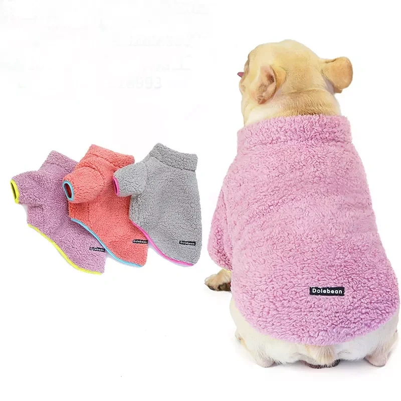 OEM Customized Pet Clothes Dog Jacket Soft Fleece Dog Sweater Fashion Zipper Pet Coats Dogs Clothing For Winter