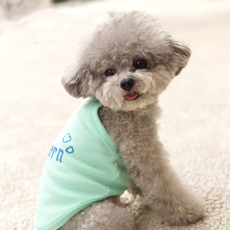 2022 New Hot Sale Pet Dog T Shirt Popcorn Pattern Rib Sling Spring Summer Cat Dog Clothes Pet Clothing Vest