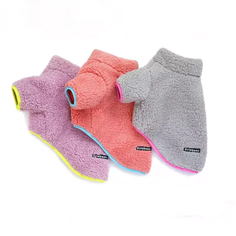 OEM Customized Pet Clothes Dog Jacket Soft Fleece Dog Sweater Fashion Zipper Pet Coats Dogs Clothing For Winter