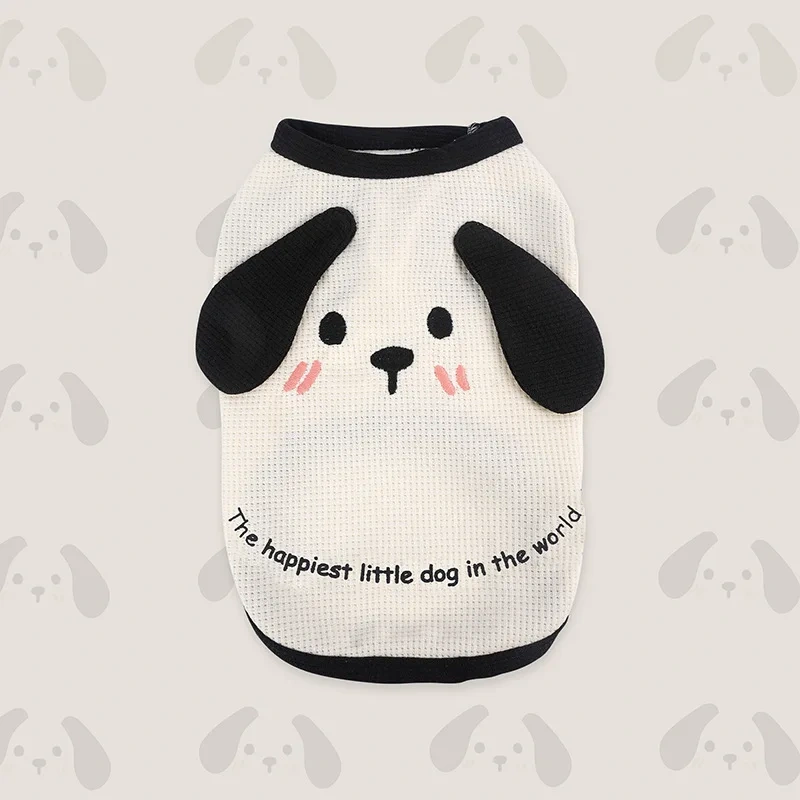 Factory Wholesale OEM Custom Luxury Pet Clothes Fashion Cartoon 3D Dog T Shirt Vest Puppy New Designer Dog Clothes For Summer