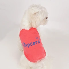 2022 New Hot Sale Pet Dog T Shirt Popcorn Pattern Rib Sling Spring Summer Cat Dog Clothes Pet Clothing Vest