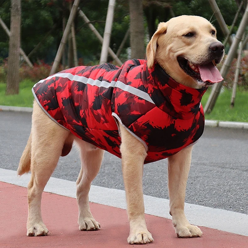 Medium Large Dog Winter Windproof Cotton-padded Jacket Outdoor Warm Coat For Pets