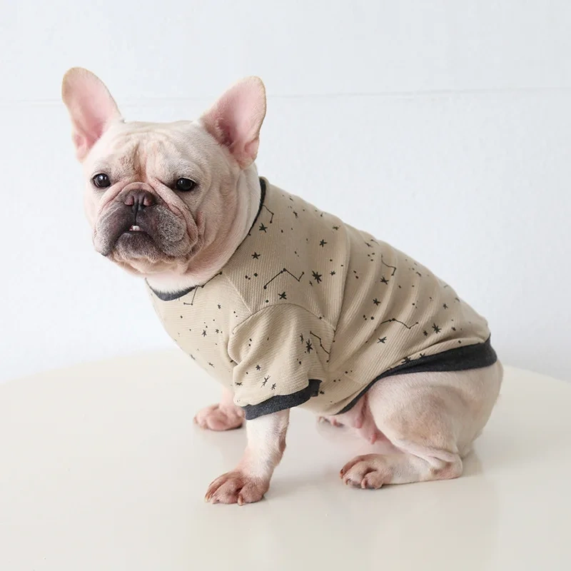 New Design 15 styles Versatile Fat Dog Clothes  Bago Koki Garfield Cat Bulldog Home wear Cotton T-shirt Pet Clothes For Autumn