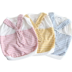 Wholesale New Design French Bulldog Clothes Summer Pet Clothing College Style Tie Stripe Tank Top Bulldogs T-shirt Vest
