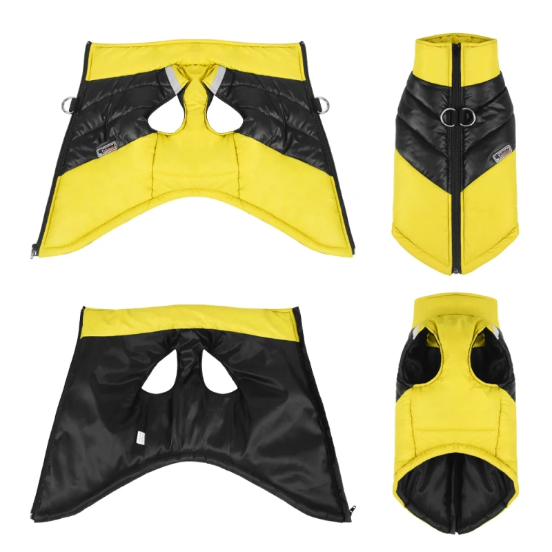 Custom Patchwork Color Padded Winter Warm Puppy Big Medium Waterproof Dog Jacket Coat Vest Wholesale Dog Clothes with D Ring