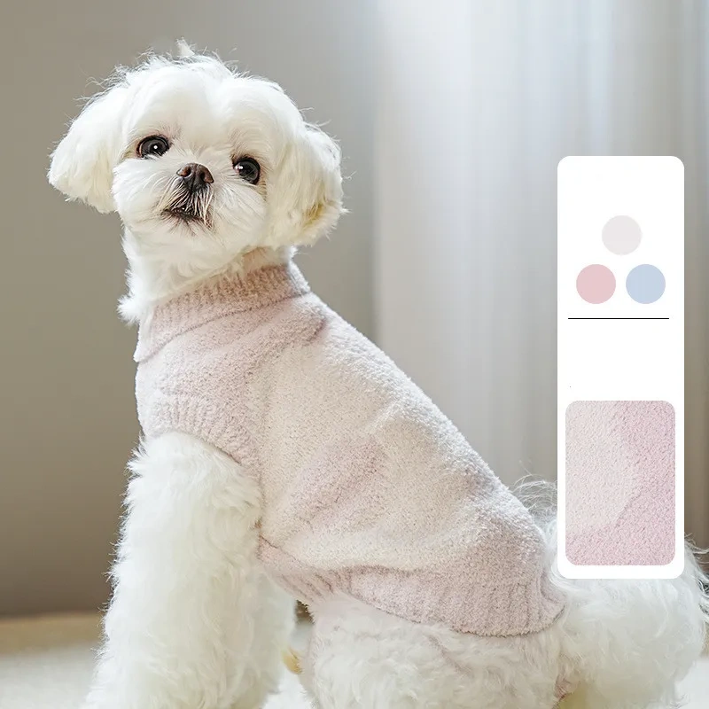 High Quality Luxury Pet Clothes Soft Wool Dog Sweater For Autumn Winter Fashion Flower Warm Dog Sweater Pets Coat Wholesale