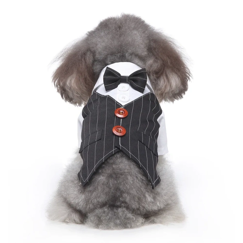Factory Wholesale OEM Customized Pet Products New Design Dog Clothes Dress Tuxedo Wedding Dress Suit Teddy Clothing