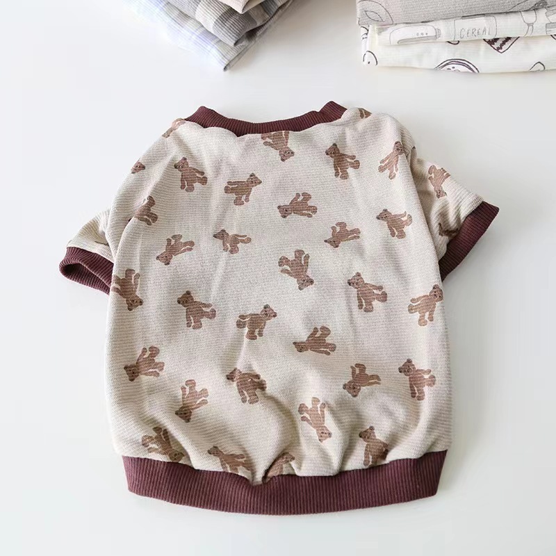 New Design 18 styles Versatile Fat Dog Clothes  Bago Koki Garfield Cat Bulldog Home wear Cotton T-shirt Pet Clothes For Autumn