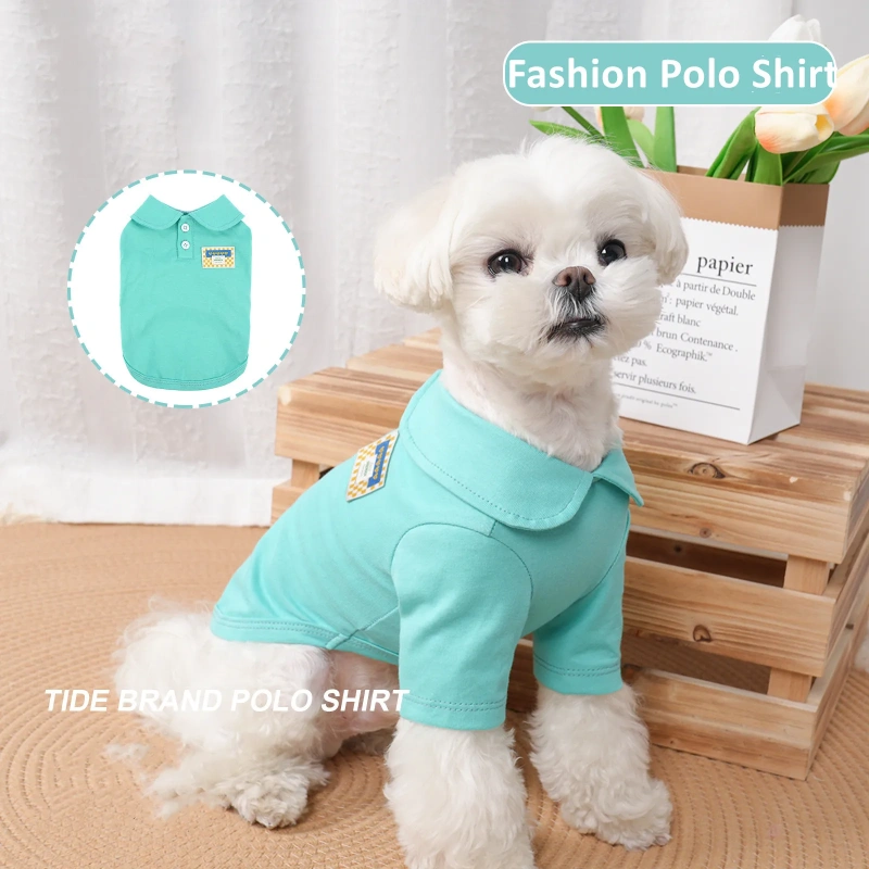 Summer Casual Pet Cat Clothes Soft Cotton Elastic Dog Polo T Shirt, Puppy Corgi Medium-sized Pet Clothing Manufacturer