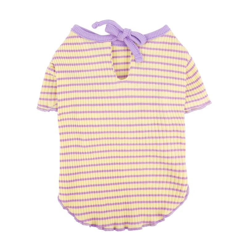 New Design Summer Pet Clothes Dog Clothing  Soft High Elastic Fashion High Quality 95% Cotton Stripe Dog T-shirt For Puppy