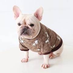 New Design 18 styles Versatile Fat Dog Clothes  Bago Koki Garfield Cat Bulldog Home wear Cotton T-shirt Pet Clothes For Autumn