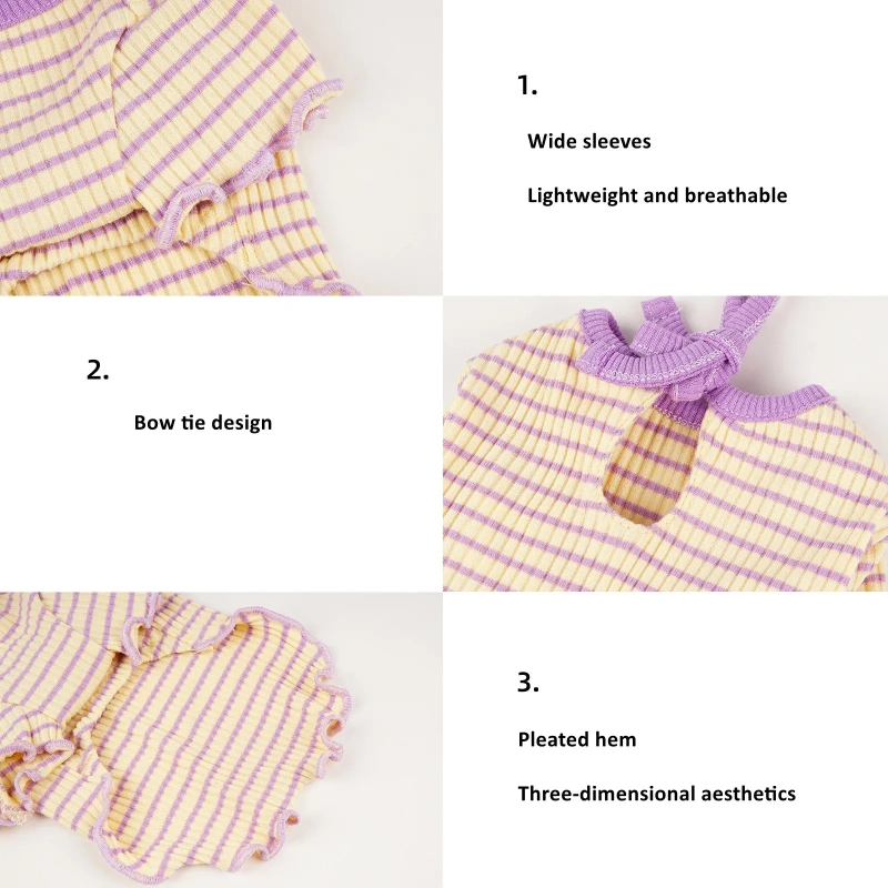 New Design Summer Pet Clothes Dog Clothing  Soft High Elastic Fashion High Quality 95% Cotton Stripe Dog T-shirt For Puppy