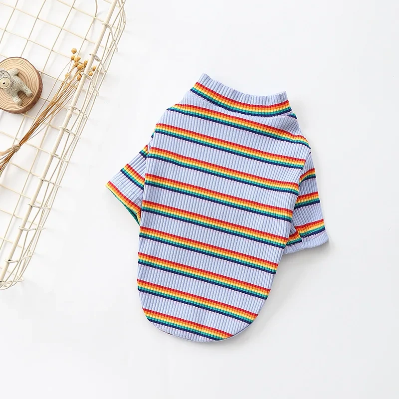 High Quality Pet Clothes Dog T-shirt For Autumn New Korea Best Selling Striped Dog Clothes Pet T-Shirt Puppy Clothes Wholesale