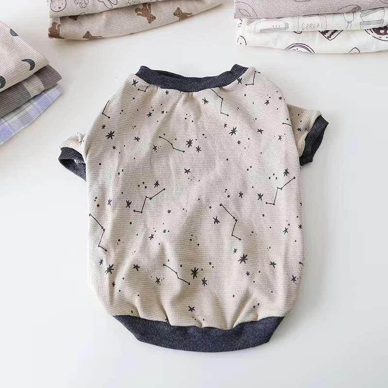 New Design 18 styles Versatile Fat Dog Clothes  Bago Koki Garfield Cat Bulldog Home wear Cotton T-shirt Pet Clothes For Autumn