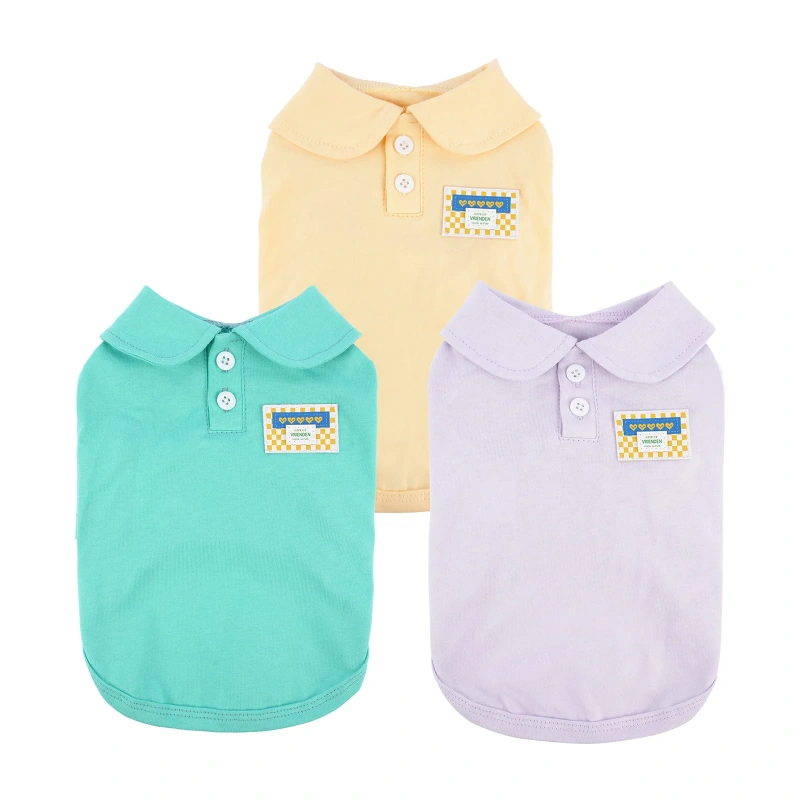 Summer Casual Pet Cat Clothes Soft Cotton Elastic Dog Polo T Shirt, Puppy Corgi Medium-sized Pet Clothing Manufacturer