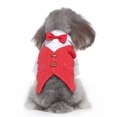 Factory Wholesale OEM Customized Pet Products New Design Dog Clothes Dress Tuxedo Wedding Dress Suit Teddy Clothing