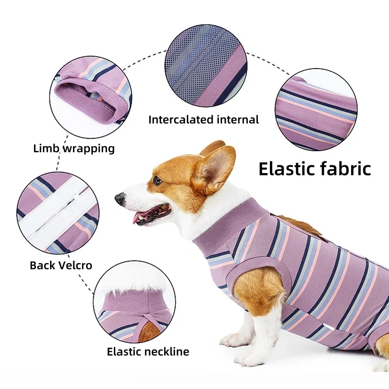 Stretchable and easy to wear limb-wrapped multi-purpose dog aftersurgery jumpsuit