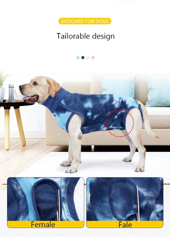 Pet clothes dogs surgery clothing prevent skin infection and restore dog neutering surgery wounds high cotton custom logo label