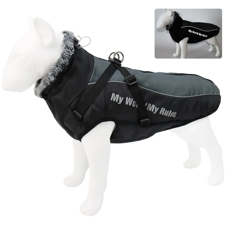 Dog Cool Funny Clothes For Large Dog Pet Jacket Plus Velvet Thickening Waterproof Warm